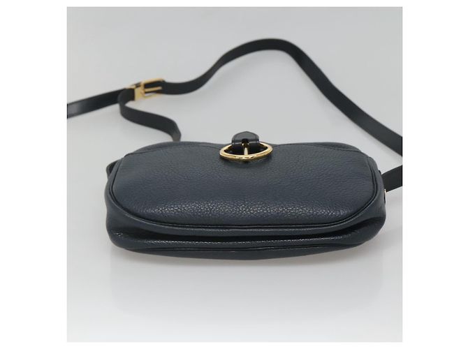 Borsa a Spalla Christian Dior in Pelle Blu Navy Oro Auth BA2504 D'oro - vista 5