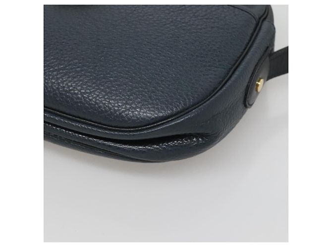 Borsa a Spalla Christian Dior in Pelle Blu Navy Oro Auth BA2504 D'oro - vista 9