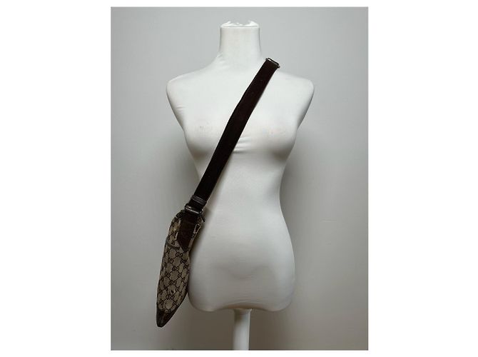 Vintage Gucci Monogramm Tasche Beige Braun - Ansicht 4