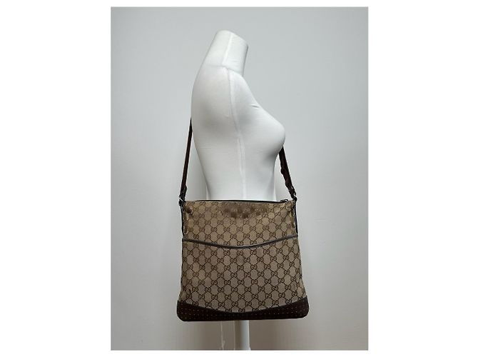 Vintage Gucci Monogramm Tasche Beige Braun - Ansicht 5