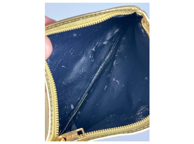 Clutch in pelle Loewe Madrid vintage dorata D'oro - vista 5