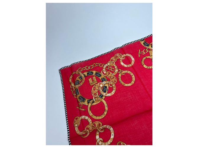 Sciarpa Céline in seta con stampa a catena rossa Rosso - vista 6