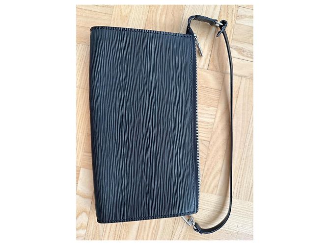 Pochette Louis Vuitton in pelle nera Nero - vista 3