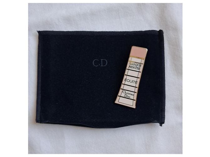 Christian Dior Con piccolo sacchetto in suede CD Rosa Bianco D'oro Gold hardware - vista 3