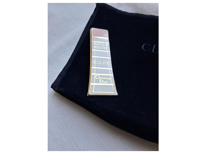 Christian Dior Con piccolo sacchetto in suede CD Rosa Bianco D'oro Gold hardware - vista 4