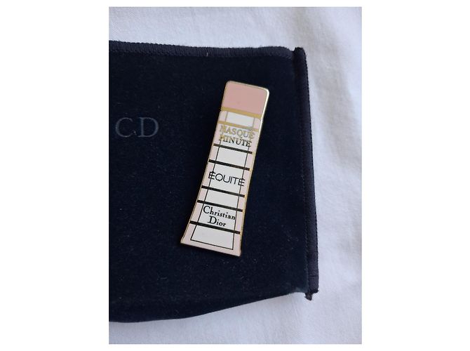Christian Dior Con piccolo sacchetto in suede CD Rosa Bianco D'oro Gold hardware - vista 5