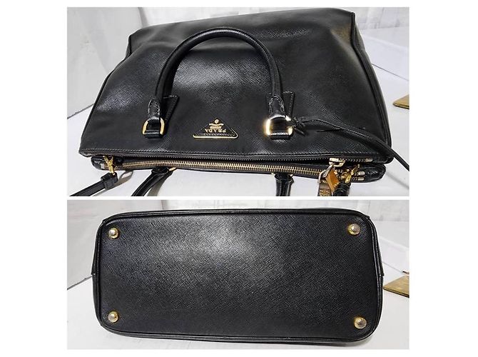 PRADA Saffiano Medium Galleria Double Zip Tote Nero - vista 11