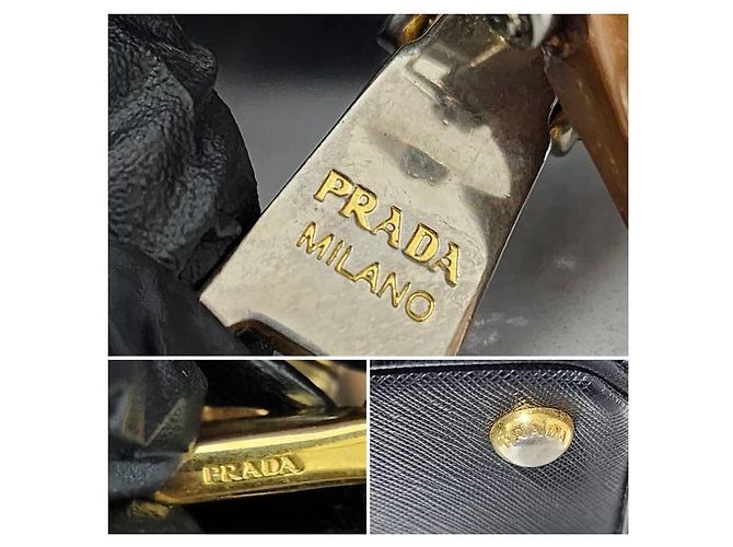 PRADA Saffiano Medium Galleria Double Zip Tote Nero - vista 8