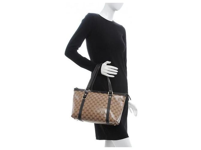 GUCCI Crystal Monogram Medium Abbey Tote Braun - Ansicht 3