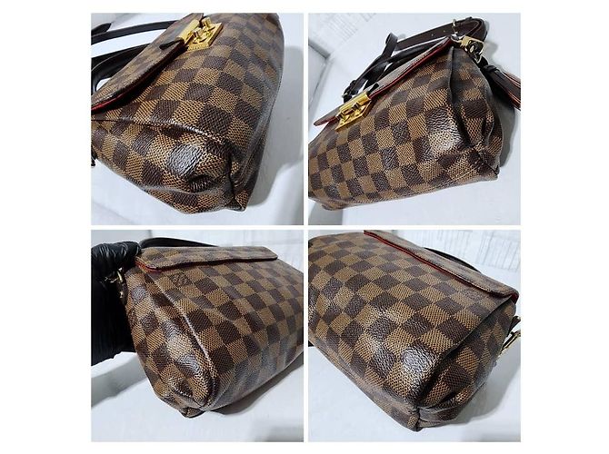 Borsa a tracolla/ borsa a mano Louis Vuitton Croisette Damier Ebene Marrone - vista 10