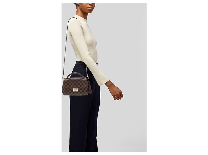 Borsa a tracolla/ borsa a mano Louis Vuitton Croisette Damier Ebene Marrone - vista 3
