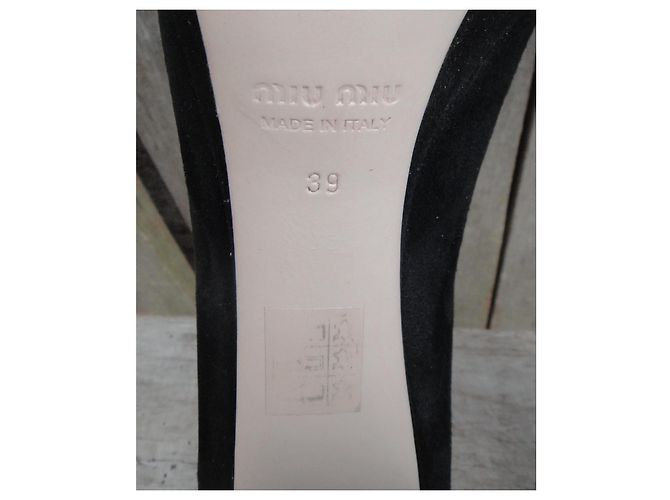 Décolleté Miu Miu Nere in Camoscio 10 cm Nero - vista 7