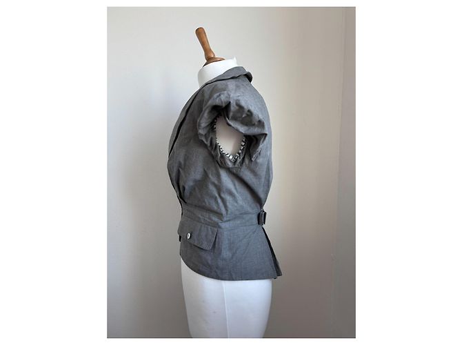 Top Love Moschino de algodón gris - vista 2