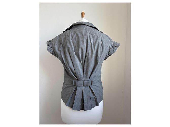 Top Love Moschino de algodón gris - vista 3