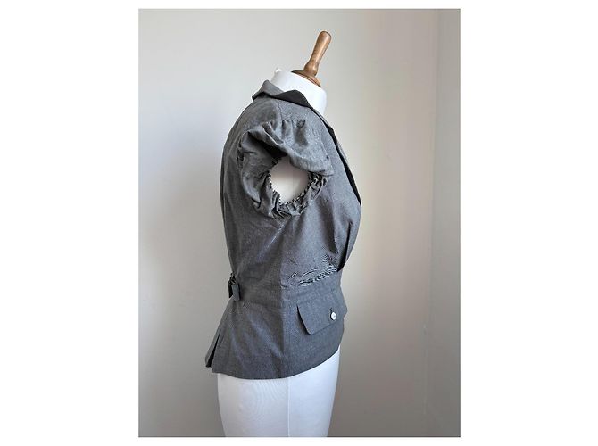 Top Love Moschino de algodón gris - vista 4