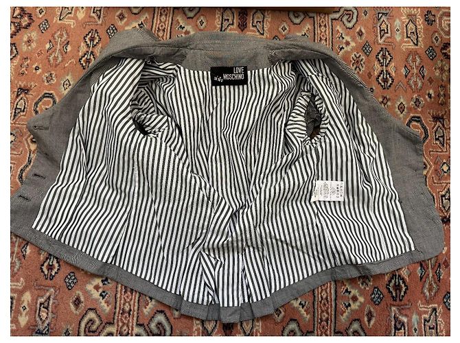 Top Love Moschino de algodón gris - vista 6