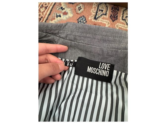 Top Love Moschino de algodón gris - vista 7