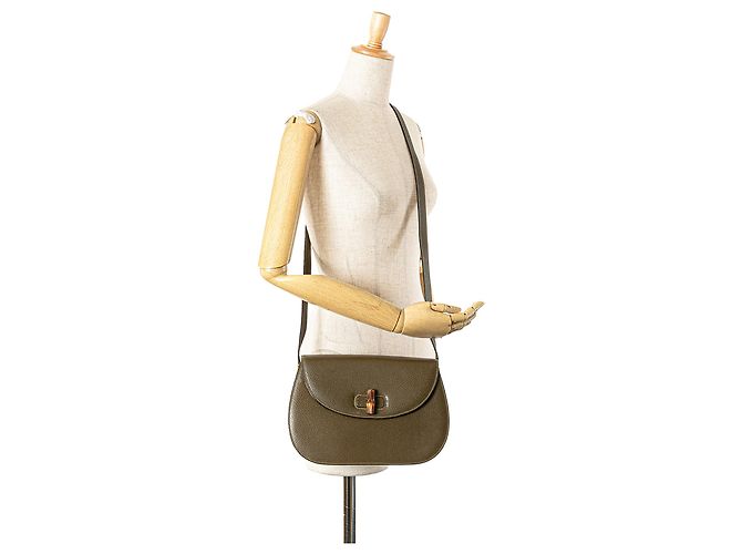 Bamboo Borsa a tracolla in pelle marrone Gucci con bambù - vista 11