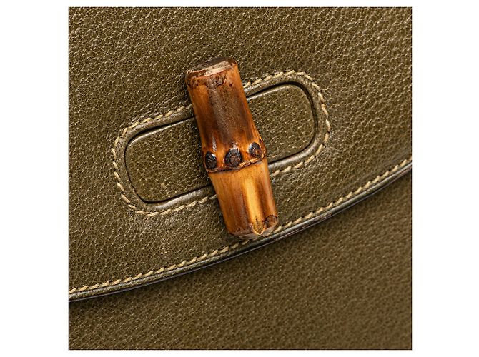 Bamboo Borsa a tracolla in pelle marrone Gucci con bambù - vista 7