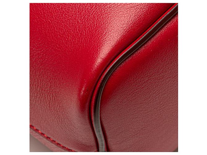 Céline Borsa cubo morbida piccola in pelle rossa di Celine - vista 10
