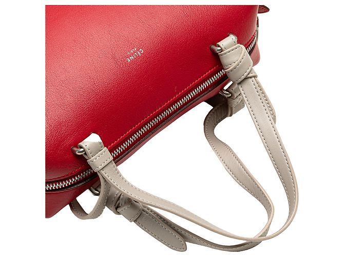 Céline Borsa cubo morbida piccola in pelle rossa di Celine - vista 11