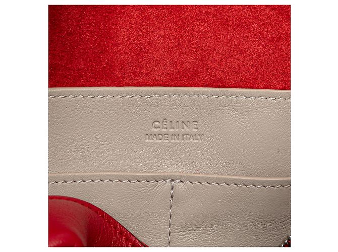 Céline Borsa cubo morbida piccola in pelle rossa di Celine - vista 5