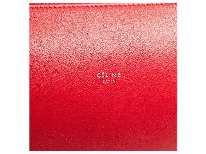 Céline Borsa cubo morbida piccola in pelle rossa di Celine - vista 8