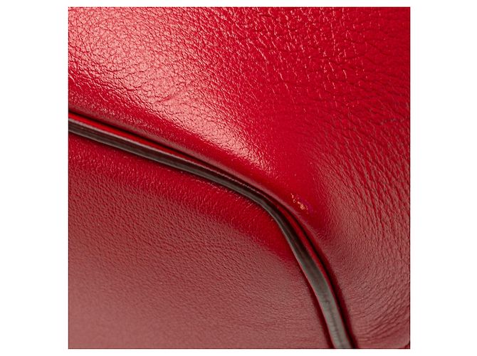 Céline Borsa cubo morbida piccola in pelle rossa di Celine - vista 9