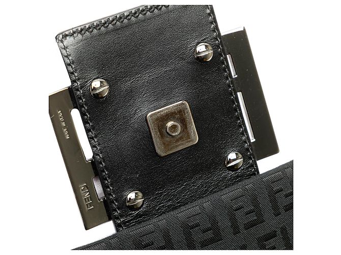 Borsa a tracolla in tela Zucchino nera Fendi Nero - vista 10