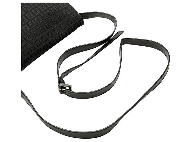 Borsa a tracolla in tela Zucchino nera Fendi Nero - vista 11