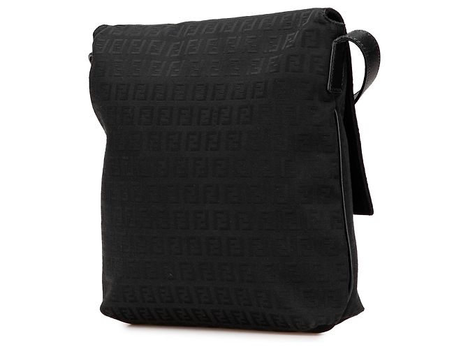 Borsa a tracolla in tela Zucchino nera Fendi Nero - vista 2