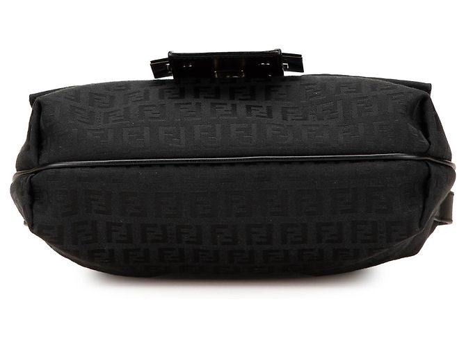 Borsa a tracolla in tela Zucchino nera Fendi Nero - vista 3