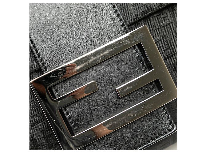 Borsa a tracolla in tela Zucchino nera Fendi Nero - vista 7