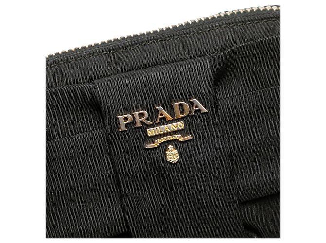 Bow Pochete Prada em tessuto preto com laço Fiocco - vista 8