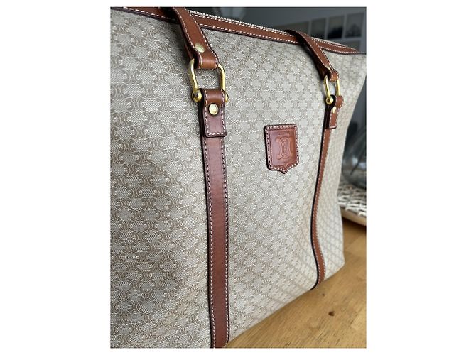 Céline Bolsa de viaje Macadam Castaño Beige - vista 2