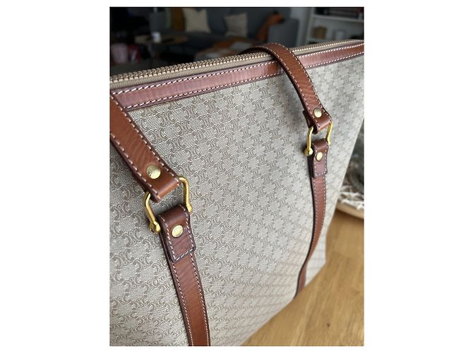 Céline Bolsa de viaje Macadam Castaño Beige - vista 7