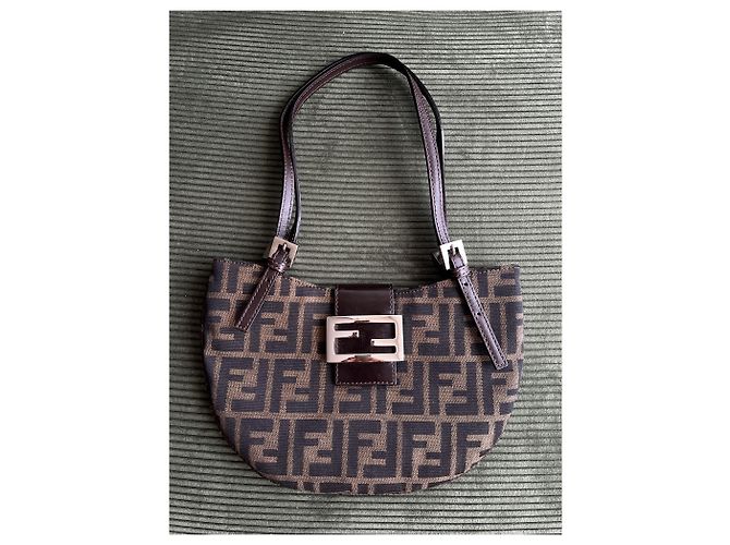 Borsa croissant Fendi zucca Marrone Cioccolato - vista 2