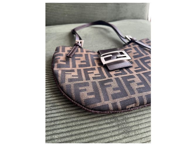 Borsa croissant Fendi zucca Marrone Cioccolato - vista 3