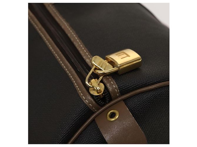 Alfred Dunhill Borsa Boston Dunhill in PVC marrone Auth am8180 - vista 10