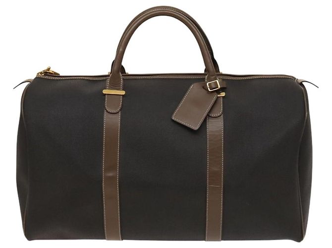Alfred Dunhill Borsa Boston Dunhill in PVC marrone Auth am8180 - vista 13