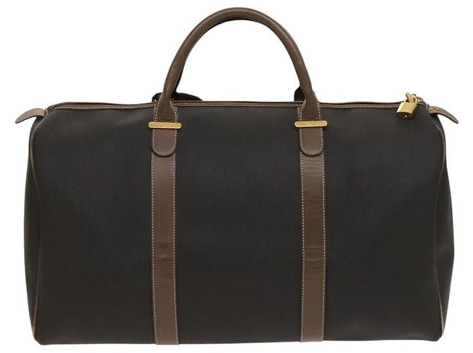 Alfred Dunhill Borsa Boston Dunhill in PVC marrone Auth am8180 - vista 2