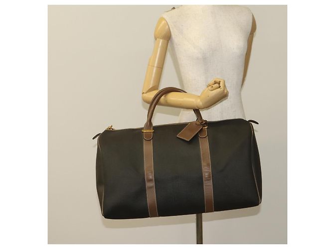 Alfred Dunhill Borsa Boston Dunhill in PVC marrone Auth am8180 - vista 22
