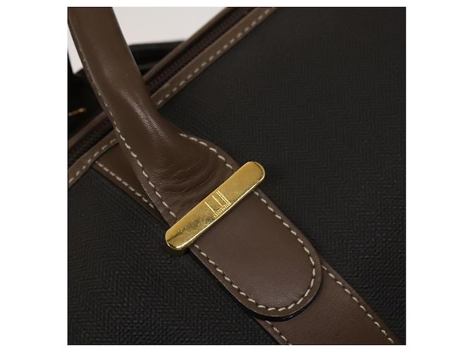 Alfred Dunhill Borsa Boston Dunhill in PVC marrone Auth am8180 - vista 9