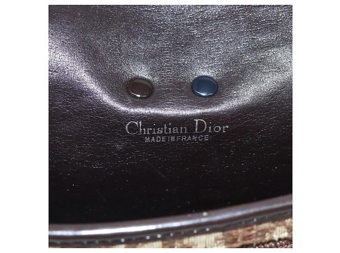 Borsa a spalla in tela Trotter Christian Dior marrone oro Auth 123499 D'oro - vista 11