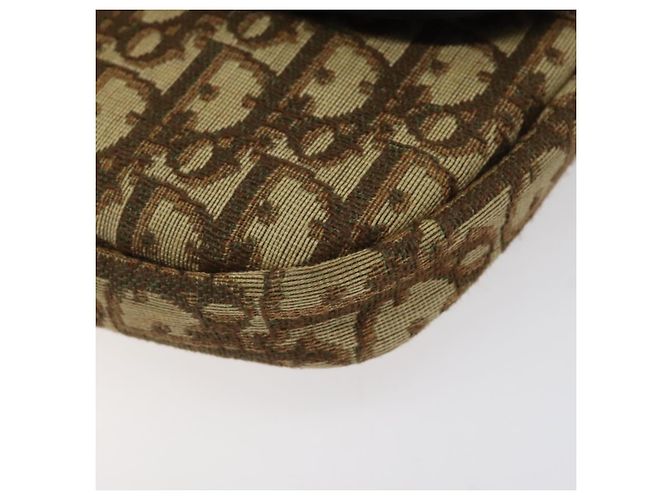 Borsa a spalla in tela Trotter Christian Dior marrone oro Auth 123499 D'oro - vista 14