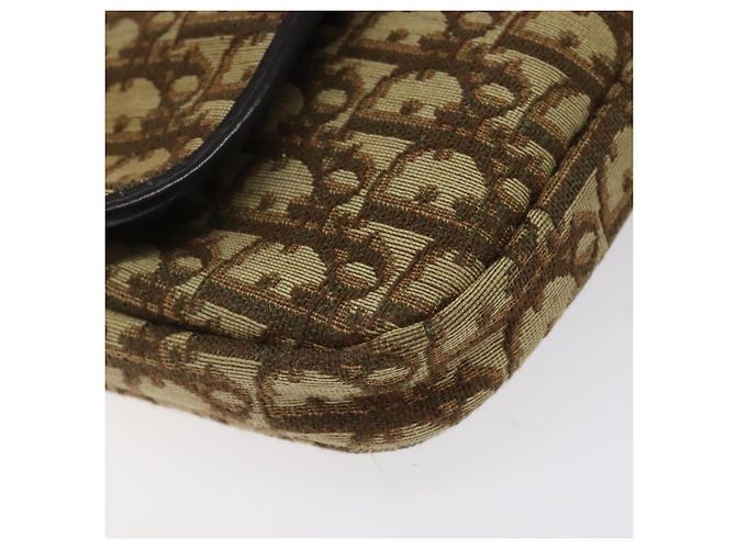 Borsa a spalla in tela Trotter Christian Dior marrone oro Auth 123499 D'oro - vista 15