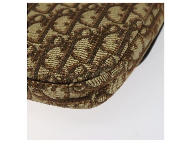 Borsa a spalla in tela Trotter Christian Dior marrone oro Auth 123499 D'oro - vista 16