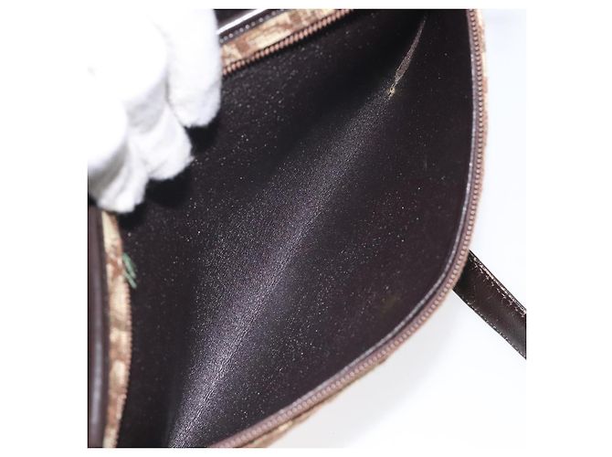 Borsa a spalla in tela Trotter Christian Dior marrone oro Auth 123499 D'oro - vista 20