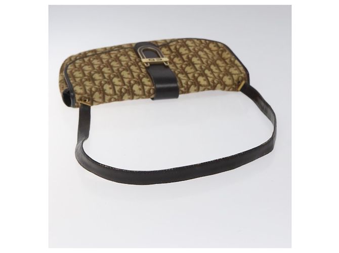 Borsa a spalla in tela Trotter Christian Dior marrone oro Auth 123499 D'oro - vista 7