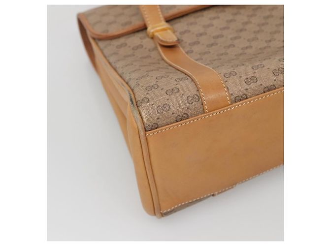 Gucci Borsa a mano Micro GG Supreme in PVC beige e oro 000 46 4857 Auth BA2398 D'oro - vista 14